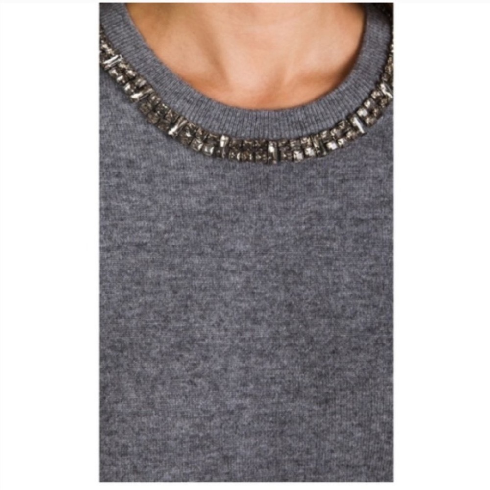 Equipment Femme Sweater Women’s M Gray Pullover Embellished Neck - Picture 4 of 13